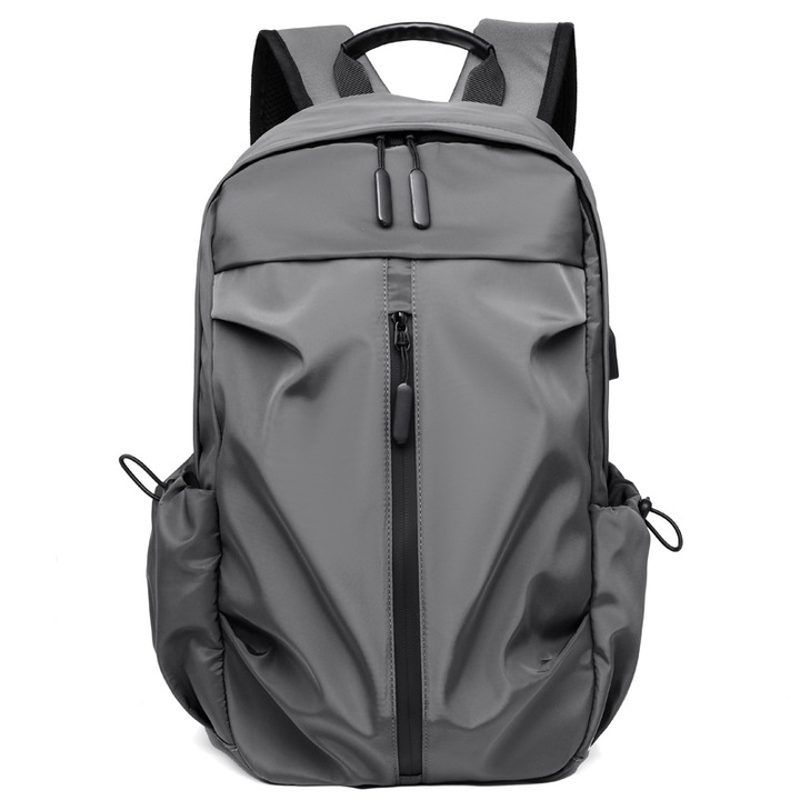 Rucsac pentru laptop de 14 inch, design antifurt, port de incarcare USB, impermeabil si rezistent la uzura, rucsac pentru calatorii de afaceri/studenti, gri