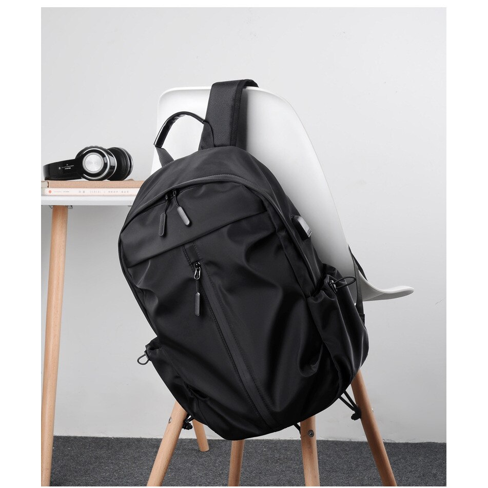 Rucsac pentru laptop de 14 inch, design antifurt, port de incarcare USB, impermeabil si rezistent la uzura, rucsac pentru calatorii de afaceri/studenti, negru
