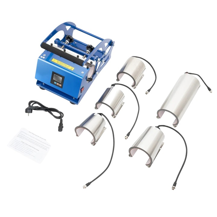 Bögre hőprés 8785371161315 6 az 1-ben, digitális kijelző, 500W, 220V, 8oz–30oz kompatibilis, kék, 29x41.5x40 cm