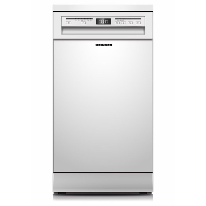 Masina de spalat vase HEINNER HDW-FSM45609DWE++, 9 seturi, Clasa E, 6 programe Alb