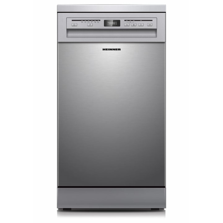 Masina de spalat vase HEINNER HDW-FSM45609DXE++, 9 seturi, Clasa E, 6 programe Inox