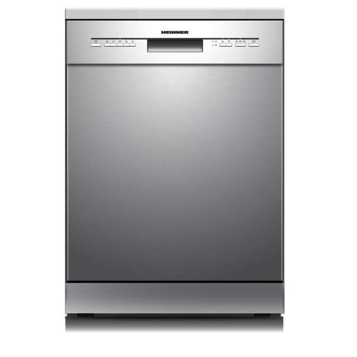 Masina de spalat vase HEINNER HDW-FSM60514XE++, 14 seturi, Clasa E, 5 programe Inox