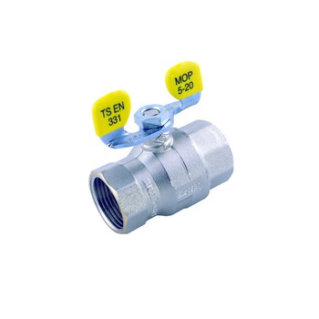 Robinet pentru gaz din alama cu sfera si maner tip fluture FE-FE diam. 1 Robinet pentru gaz din alama cu sfera si maner tip fluture FE-FE diam. 1