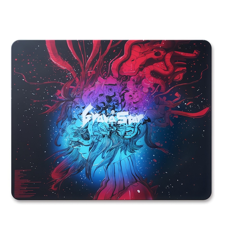 Mouse Pad Tempered Glass GravaStar Suport de mouse din sticla temperata 50x40, Acoperire AF, imprimare UV, Multicolore