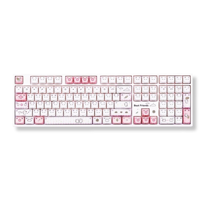 Machanical Keyboard Tastatura Mecanica Fara Fir Shiny Kitten x Akko 5108 V5 Pisicuta, Iluminare ARGB, Dispunere 100%, Gasket Mount, Roz