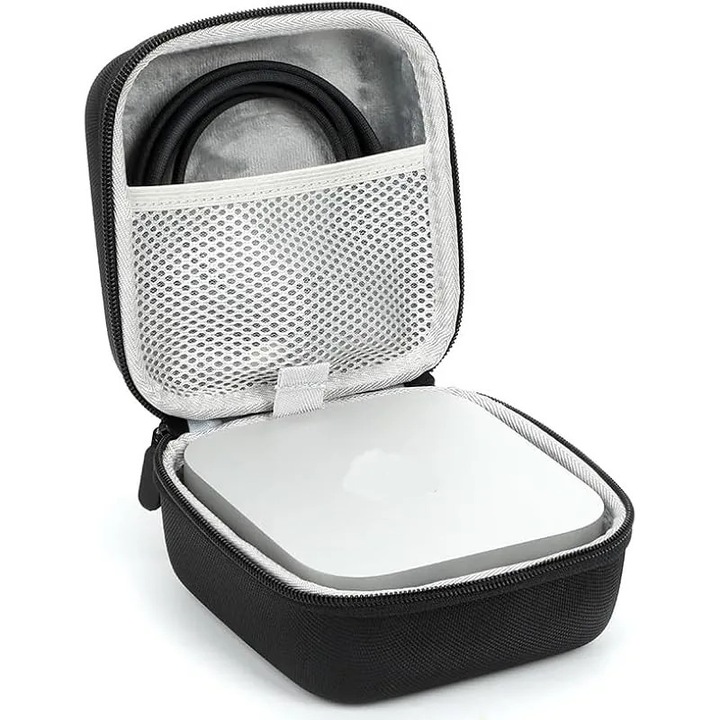 Husa rigida pentru Apple Mac Mini M4 2024, organizator portabil rezistent la apa si zgarieturi, organizator compact cu design rezistent la socuri, pentru calatorii, utilizare la birou, doar husa