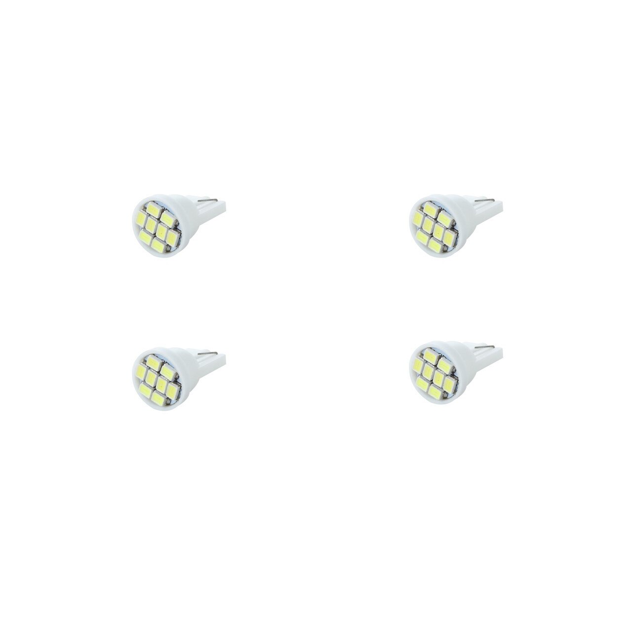 Set 4 Becuri LED W5W, Pravalia cu leduri, Soclu T10 , 12V, 8 smd