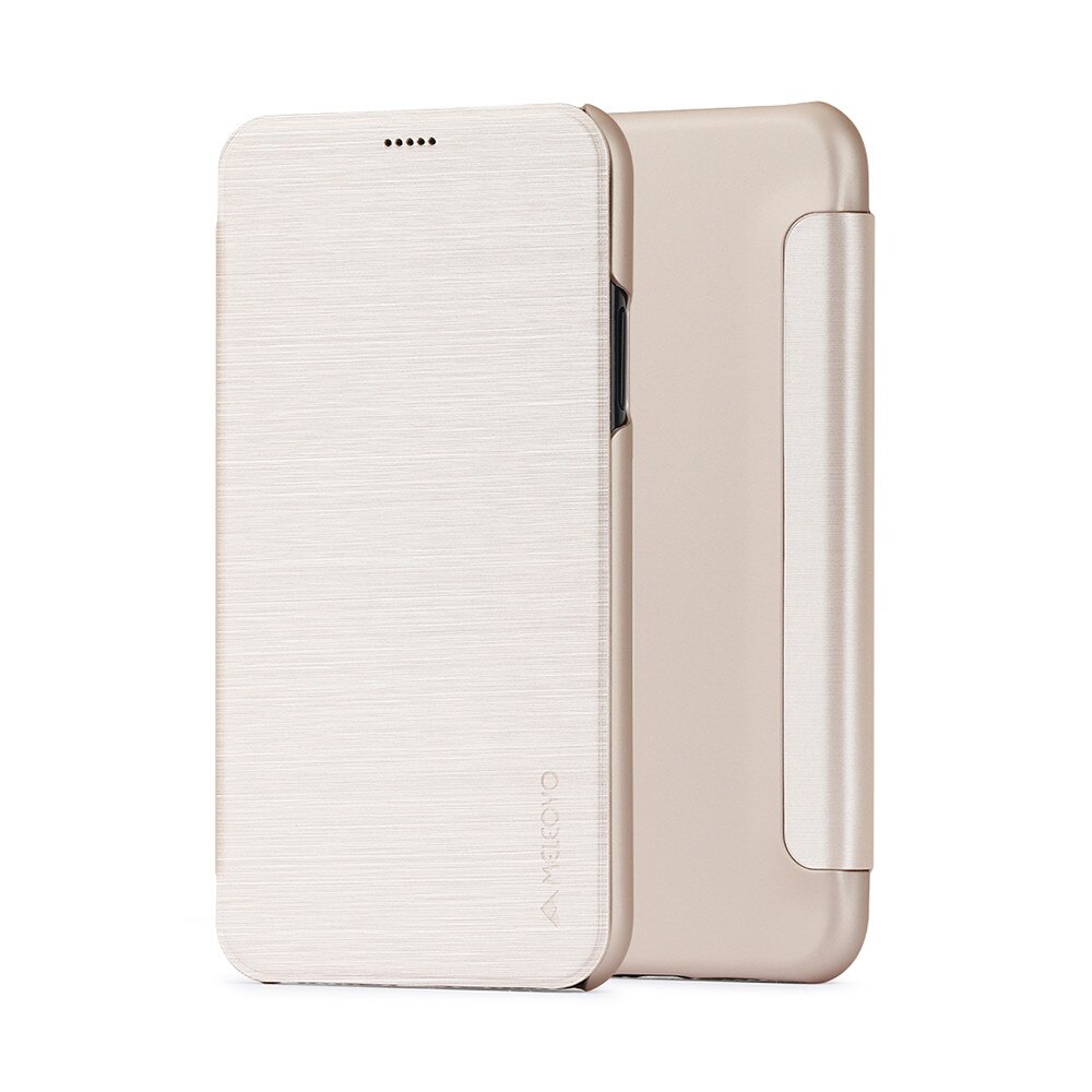 Husa Meleovo Smart Flip pentru iPhone X, Gold