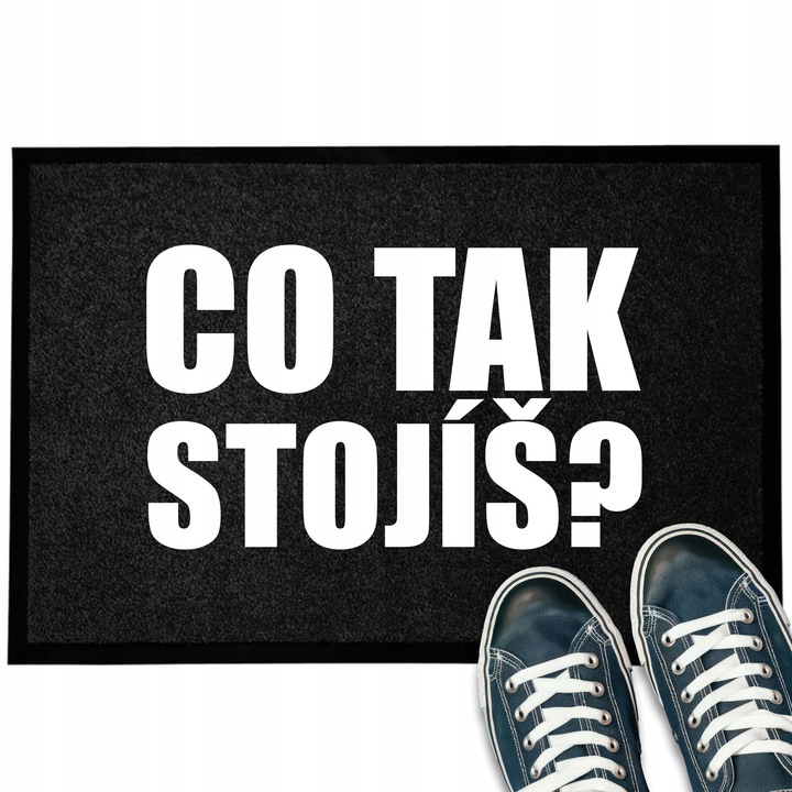 Черно преспапие с надпис „Защо стоиш така?“
