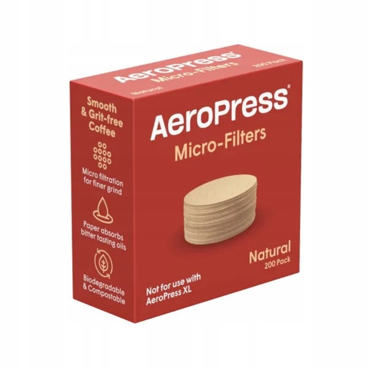 Aparat de cafea Aeropress, set complet cu 200 filtre din hartie, policarbonat, pentru cafea macinata