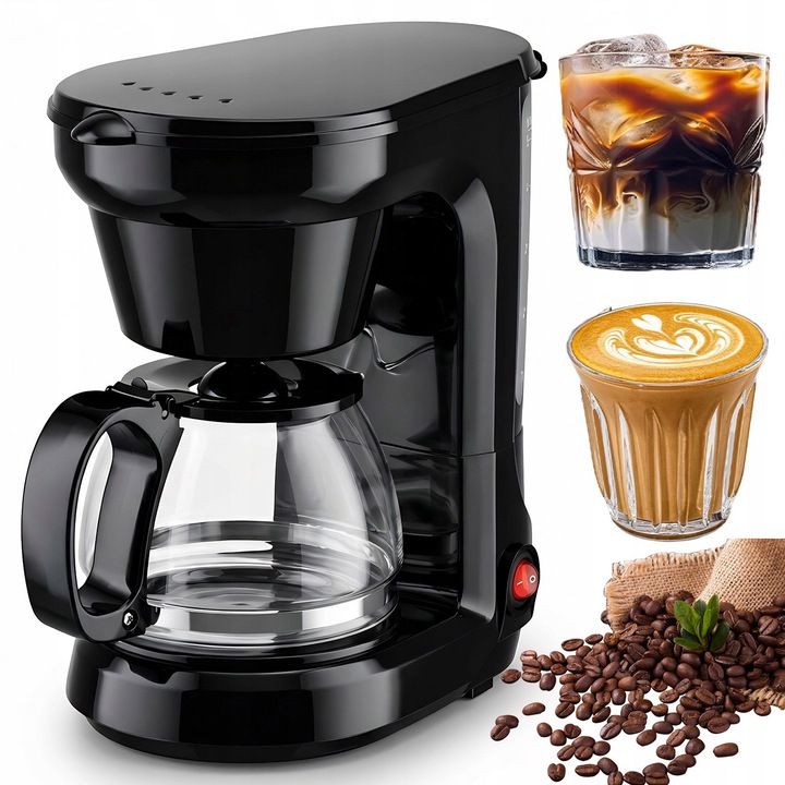Espressor Cafea 750ml, 650W, Cana Sticla, Mentine Caldura