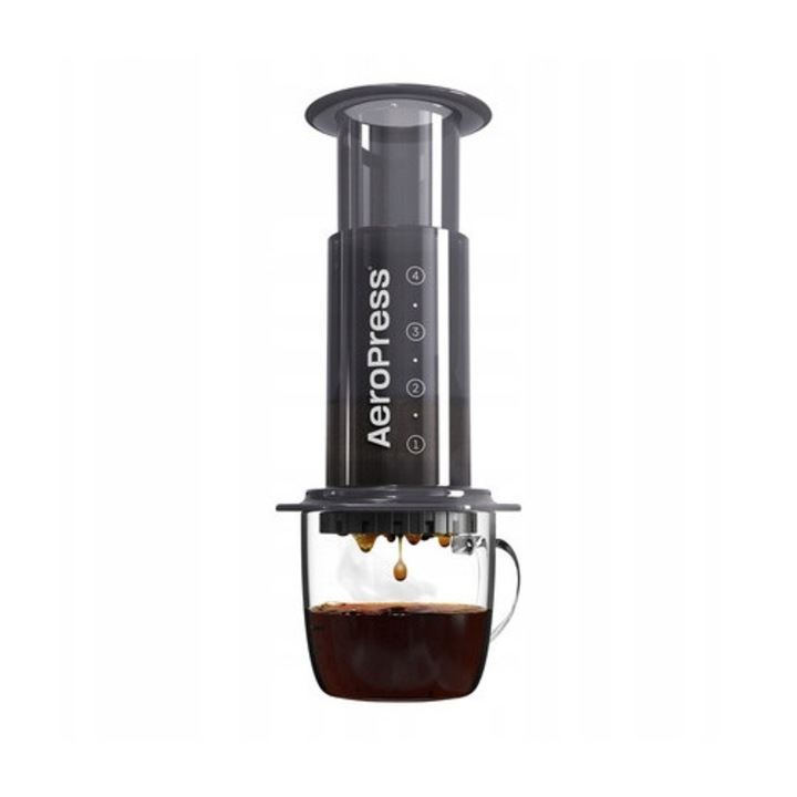 AeroPress Original, preparator cafea, 350ml, set complet cu 350 filtre, portabil