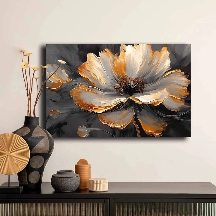 Dekoratív vászonkép Re-Bloom, 45x70 cm, 100% vászon, 2.8mm vastagság, 100% fenyőfa keret, többszínű