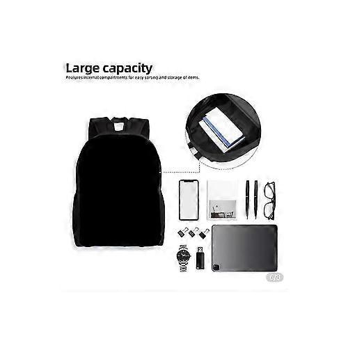 Rucsac din poliester Oxford 600D, imprimeu ciuperci full print, compartiment pentru laptop 15", negru