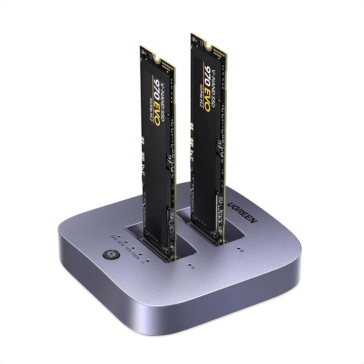 Докинг станция UGREEN NVMe SSD с два слота, 20Gbps USB 3.2 Gen 2x2