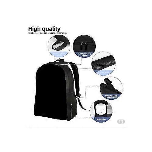 Rucsac din poliester Oxford 600D, imprimeu ciuperci full print, compartiment pentru laptop 15", negru