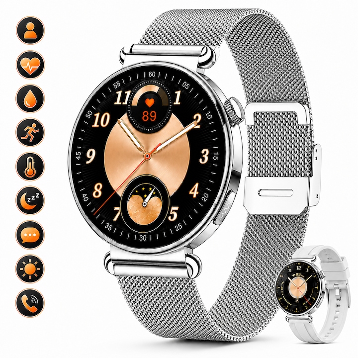Ceas inteligent Garmin Forerunner 570 47mm, aluminiu indigo, banda translucida mov, 1.4", 5 ATM, GPS, 47x47x12.9mm