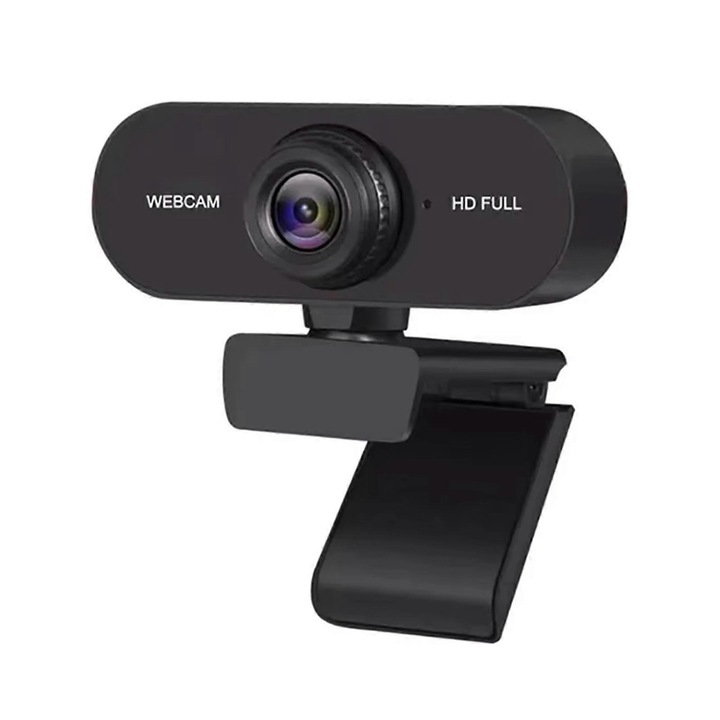 Уеб камера FRU-CJK0424-260919-1141 2K/1080p с автофокус, микрофон с намаляване на шума, широк ъгъл, USB, черна