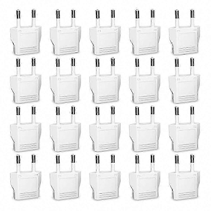 Adaptor de priza tip C FU-K027620260821-940, set 20 buc., ABS cu pini din cupru, 125–250V, 6A, alb