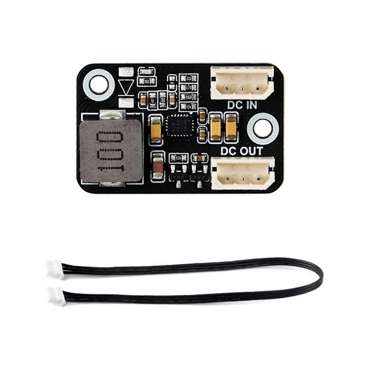 DC-DC buck konverter FU-K027620260821-1758 szervomotorokhoz, bemenet DC 9–36V, kimenet DC 7.2V 3A, fekete panel 3 tűs csatlakozókkal