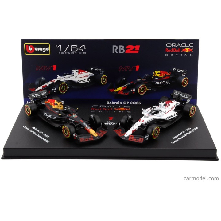 2 részes Red Bull szett - Red Bull RB21 F1 #1 (2025) - Japan GP - Max Verstappen - Bburago - 1:64