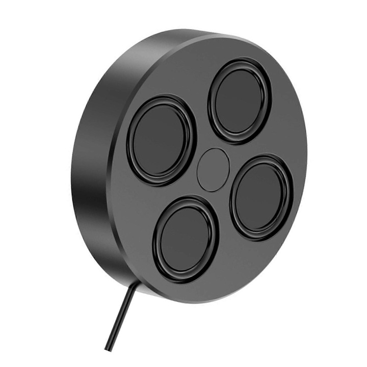FU-K027620260821-4150 mágneses USB hangszóró, 2.0 sztereó, 6W, mágneses rögzítés, 5V USB tápellátás, fekete, O12.6x2.6 cm