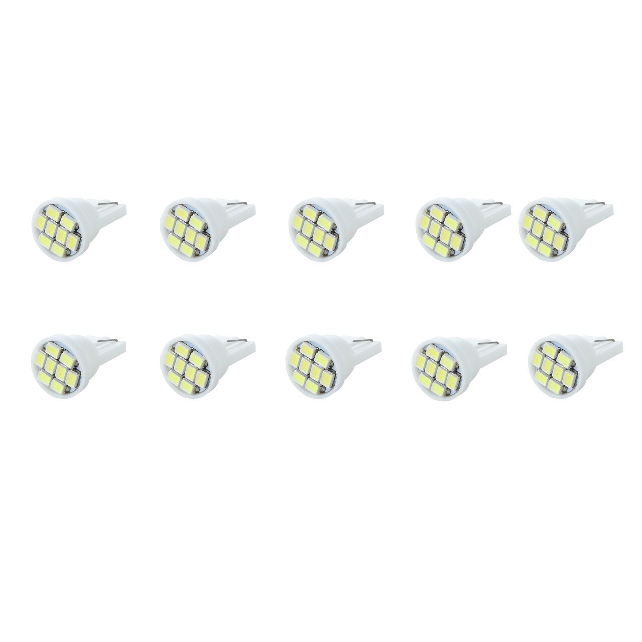 Set 10 Becuri Led T10, soclu W5W, 8 smd, LED 12V, Alb-Rece