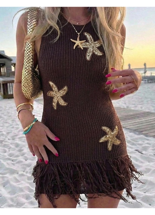 Rochie scurta Evendi, Casual, Maro, marime M
