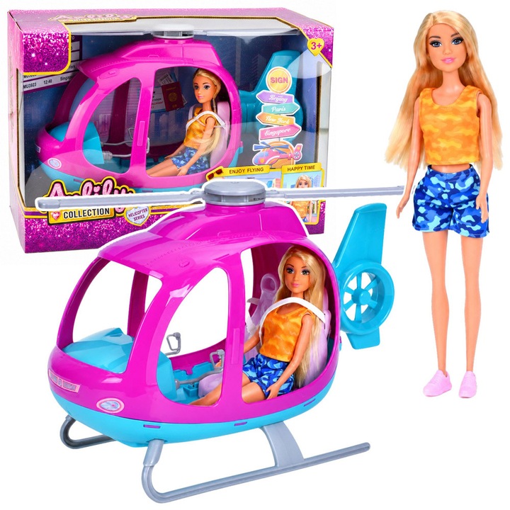 Set de papusi elice mobile elicopter, mare, mov, Anlily