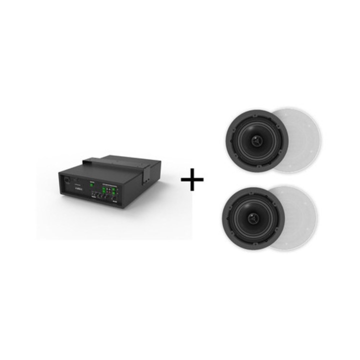 Set audio Vivolink Audiopack 8 W128918134, subwoofer 8" 50W si 2 difuzoare in tavan 8", negru/alb