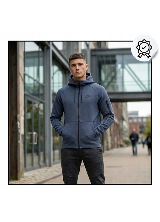 Hanorac Cu Gluga, Nike, Sportswear Club Fleece, Material Bumbac Captusit, Albastru Inchis Marime S