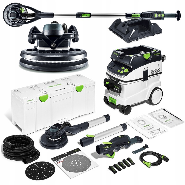 Festool PLANEX LHS 2 225 csiszoló, CTM 36 AC porszívó, 1,2 - 1,65 m, 225 mm tárcsa, professzionális készlet