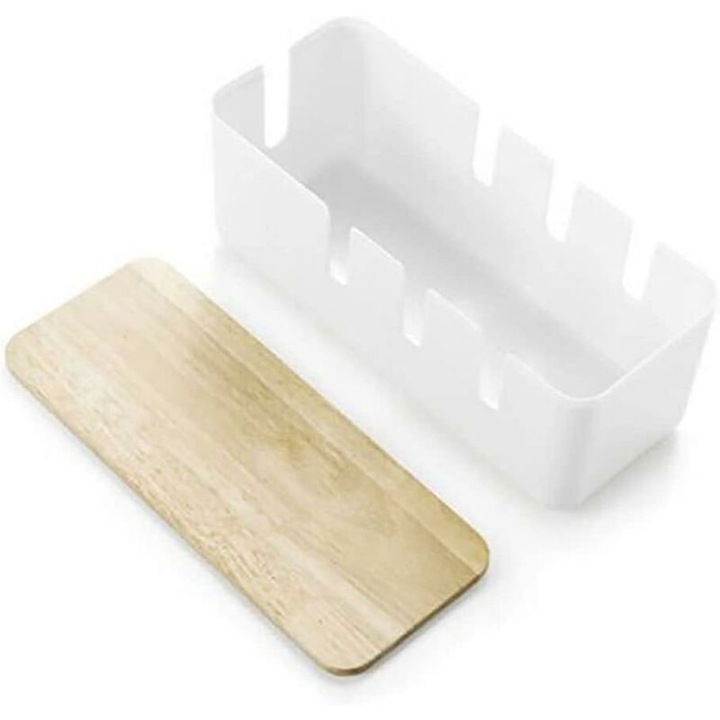 Cutie de gestionare a cablurilor de birou, cutie de depozitare a cablului de alimentare din ABS, disipare a caldurii scobita si fund antiderapant, potrivita pentru organizarea prelungitoarelor si a cablurilor USB pentru uz casnic si la birou. 1 bucata