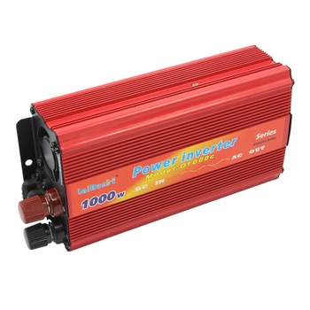 Invertor tensiune 12V-220V, 1000 W, putere continua 665 W, Lairun, rosu Invertor tensiune 12V-220V, 1000 W, putere continua 665 W, Lairun, rosu