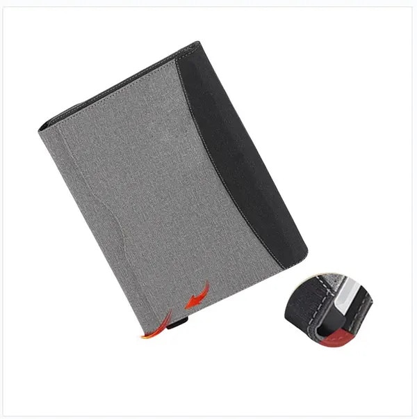 Husa pentru Surface Pro 4/5/6/7 VITERRA.4-25CDCJ-K0232-260829-2351, carcasa rigida PC cu exterior din piele PU si captuseala din microfibra, suport reglabil multi-unghi, compatibila cu tastatura, suport stylus si buzunar, gri/negru, 29.7 x 22 x 2 cm