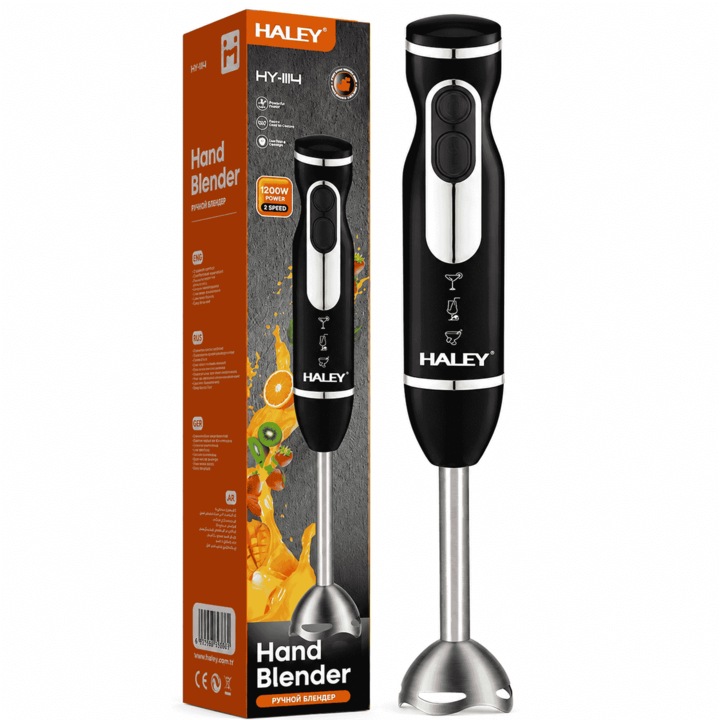 Mini blender electric wireless, cu 2 vase x 400ml, 6 Lame din otel inoxidabil, portabil, 1200mAh, OUYLAF, Albastru
