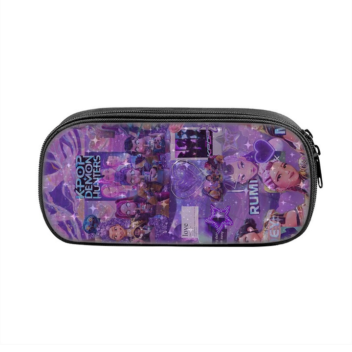Penar scolar KPOP Demon Hunters PLKP-k0587-260820-588, 1 compartiment, capacitate mare, mov, 21.5 x 5.5 x 24 cm