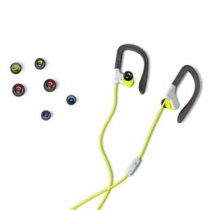 Слушалки за поставяне в ушите система Energy SPORT 1, бутон на кабел, микрофон, жълто/черно
