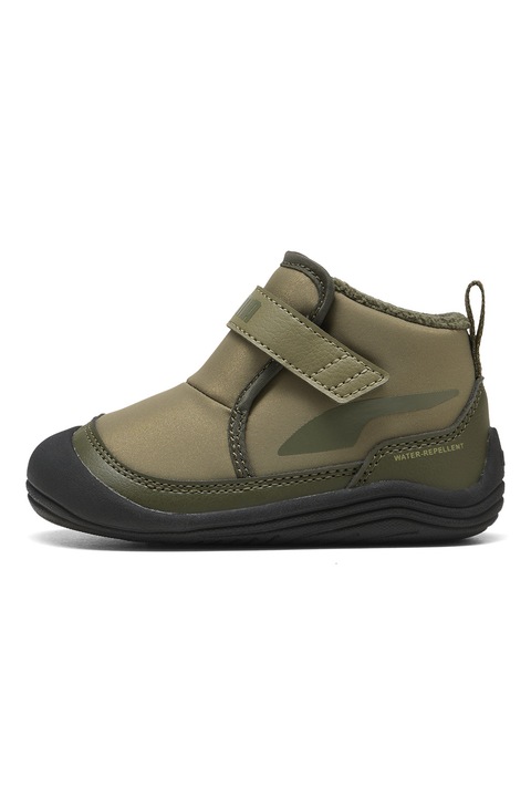 Puma, Ghete cu finisaj rezistent la apa si velcro Kitten, Verde masliniu