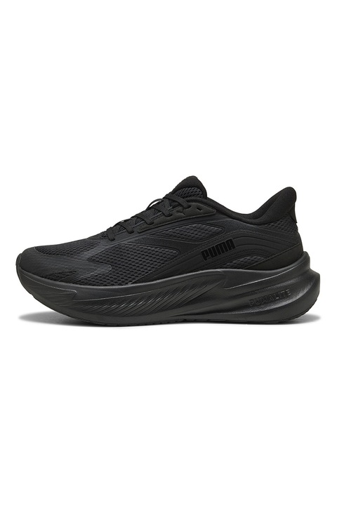 Puma, Pantofi sport MaxStride Lite cu sireturi, pentru alergare, Negru