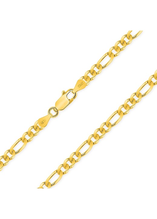 Colier Planetys Argint 925 Aurit 18ct, lungime 4.2mm, stil Figaro