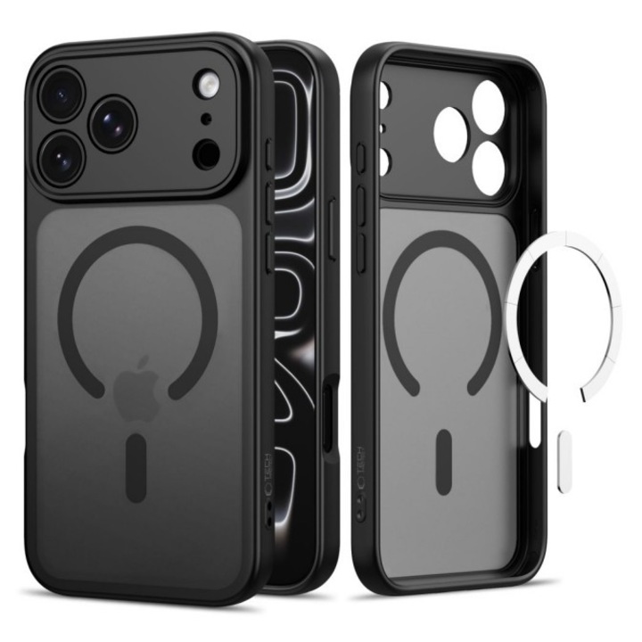 Husa Compatibila Cu iPhone 18 PRO MAX, Tech Basic, Magsafe, Protectie La Camere, Matte Negru