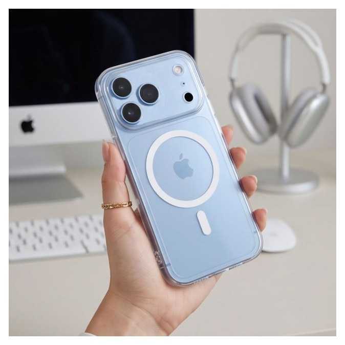 Husa Upzz® Slim Mag Compatibila Cu iPhone 18 PRO, Design Slim 2mm, Tehnologie Magsafe, Transparenta