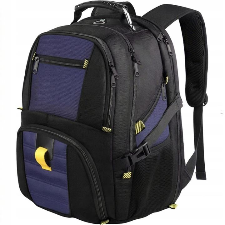 Matein, rucsac din poliester pentru laptop pana la 17,3" model 1008, port USB, 35 L, negru/bleumarin