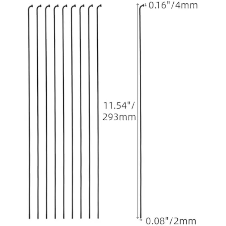 Spite bicicleta curbate cu cot K0569-260821-2248-AMC, otel carbon, 293 mm (2 mm), negre, set 36