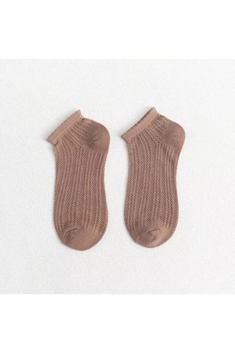 Delis női zokni, SS244, áttört hálós modell, barna, univerzális méret 35-39