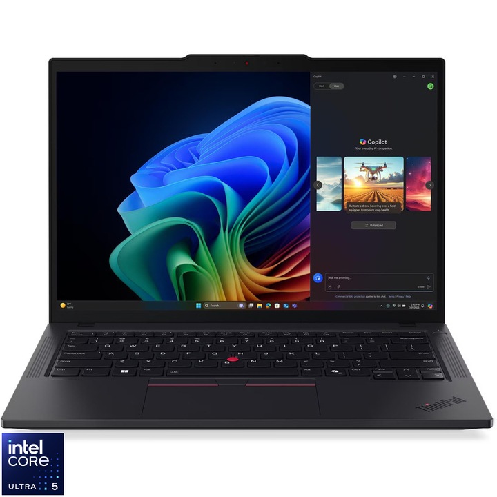 Laptop Lenovo 14'' ThinkPad T14 Gen 6, WUXGA IPS, Procesor Intel® Core™ Ultra 5 228V (8M Cache, up to 4.50 GHz), 32GB LPDDR5X, 512GB SSD, Intel Arc 130V, Win 11 Pro, Black