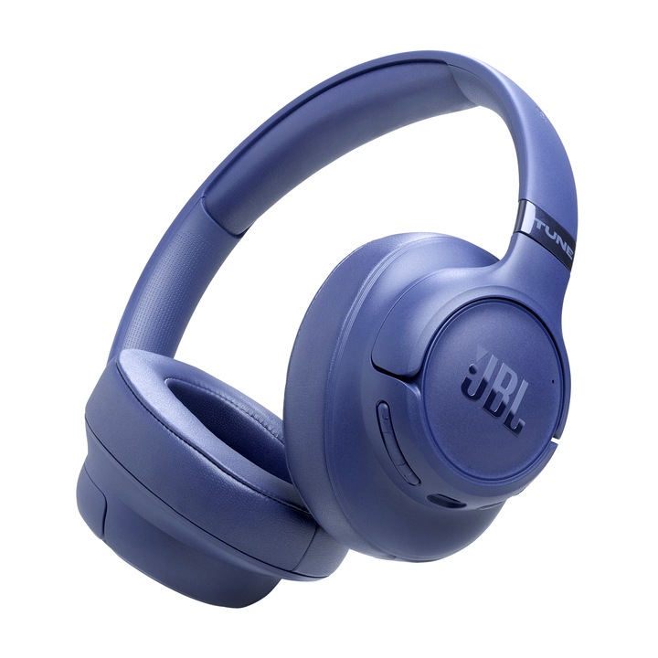Слушалки over-ear JBL Tune 785NC, Adaptive Noise Cancelling, Hi-Res Pure Bass Sound, Bluetooth 6.0, Multi-Point свързване, Възпроизвеждане до 76 ч, Сини