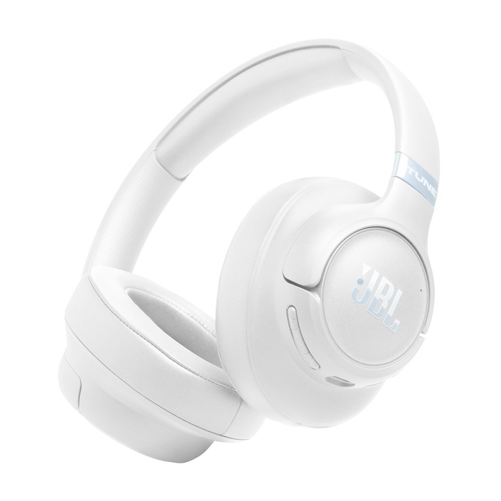 Слушалки over-ear JBL Tune 785NC, Adaptive Noise Cancelling, Hi-Res Pure Bass Sound, Bluetooth 6.0, Multi-Point свързване, Възпроизвеждане до 76 ч, Бели