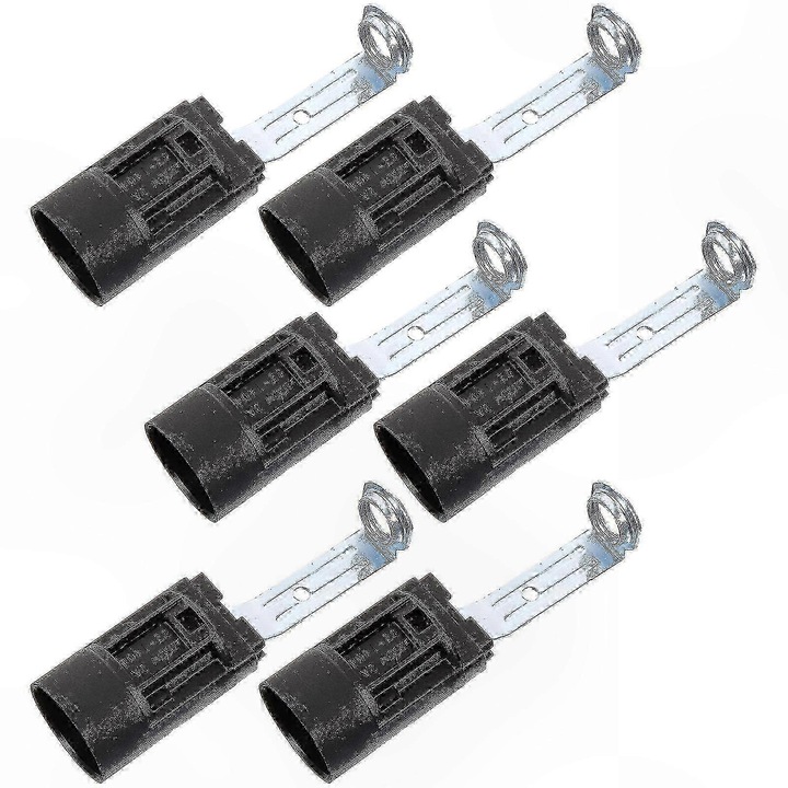Set 6 socluri E14 pentru lampi candelabru, plastic si aliaj zinc cu contacte cupru, negru, 8 x 2,5 x 2,5 cm, 110-220V 3A, eMAG-CJ18-fr2608210757